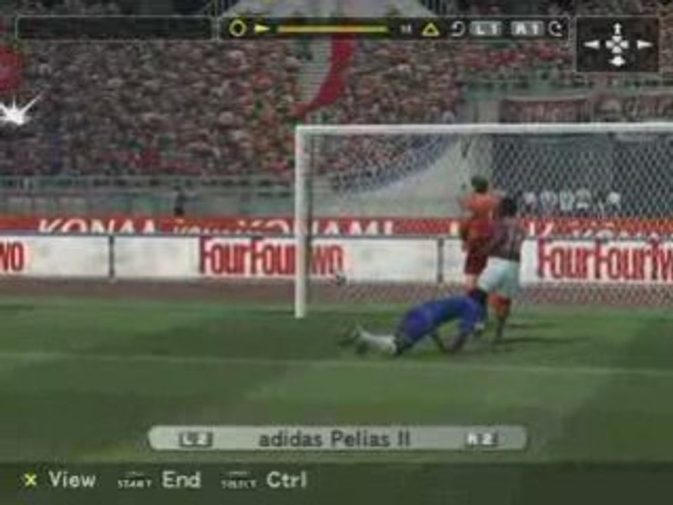 PES5 - Drogba, great short range bicycle kick - 9 Oct 2005