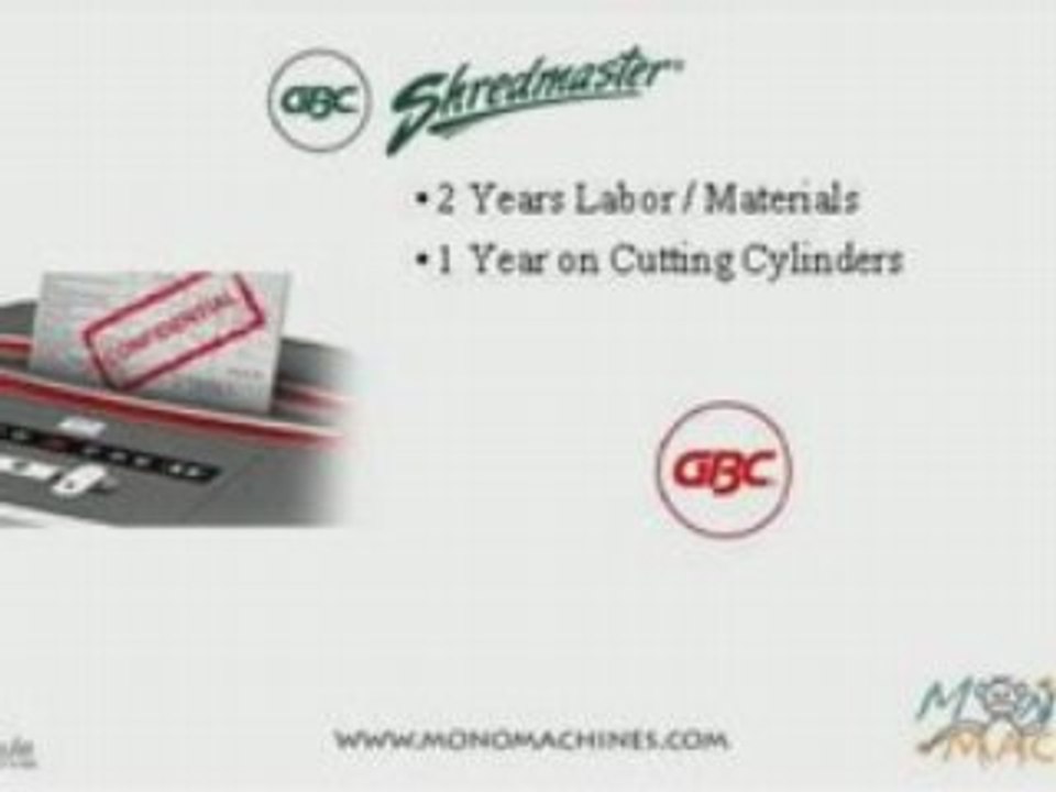 GBC ShredMaster GLHS9 Super Micro-Cut Shredder - Warranty