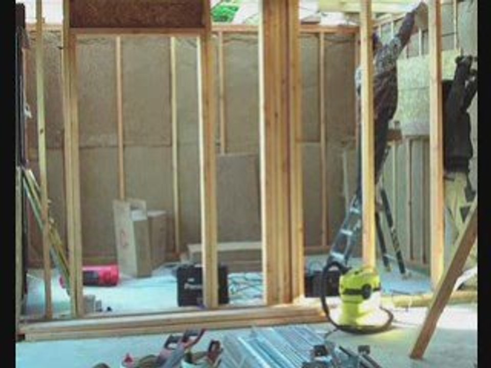 ossature bois /Intérieur construction BIOHOME désentrelacé