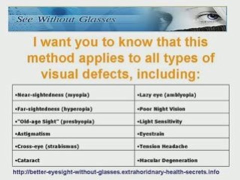 Improving your eyesight without surgery.