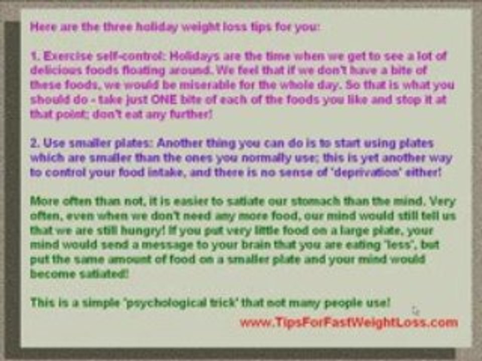 How To Loose Weight Fast - 3 Tips To Lose Holiday Pounds