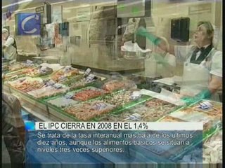 El IPC cierra 2008 en el 1,4%, su nivel más bajo desde 1998