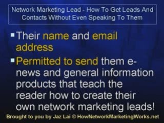 Network Marketing Lead - How To Get Leads and Contacts Witho