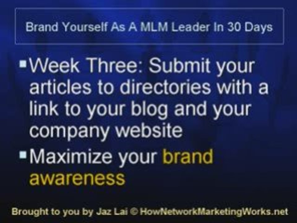 Brand Your Self As A MLM Leader In 30 Days