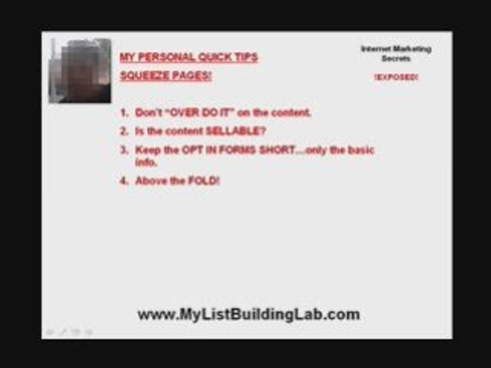 Squeeze Page Secrets Revealed! IMS Exposed TV Ep. 4 part 2