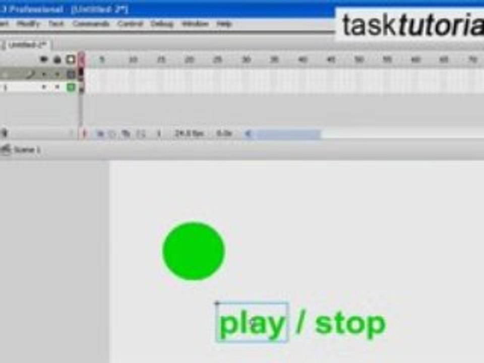 Start and stop movie clips using buttons in FLASH - Tutorial