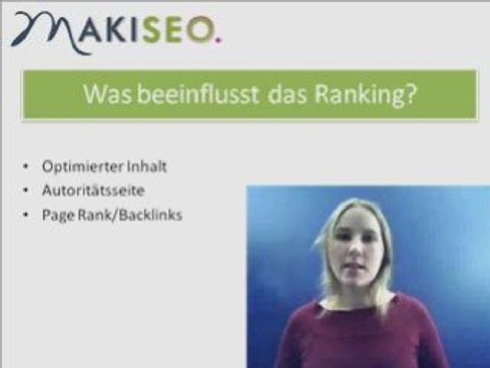 Video Tipps zu Suchmaschinen Ranking für Anfänger
