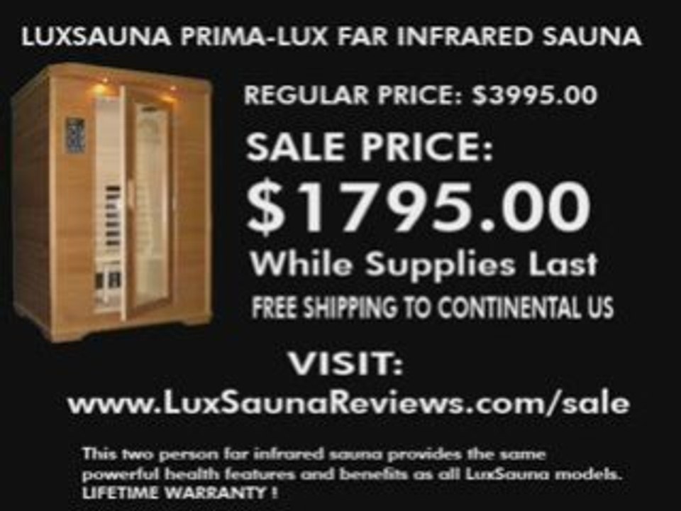 LUXSAUNA PRIMA-LUX FAR INFRARED SAUNA ROOMS