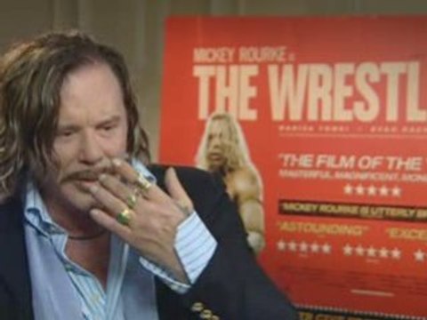 Mickey Rourke wrestles journalist
