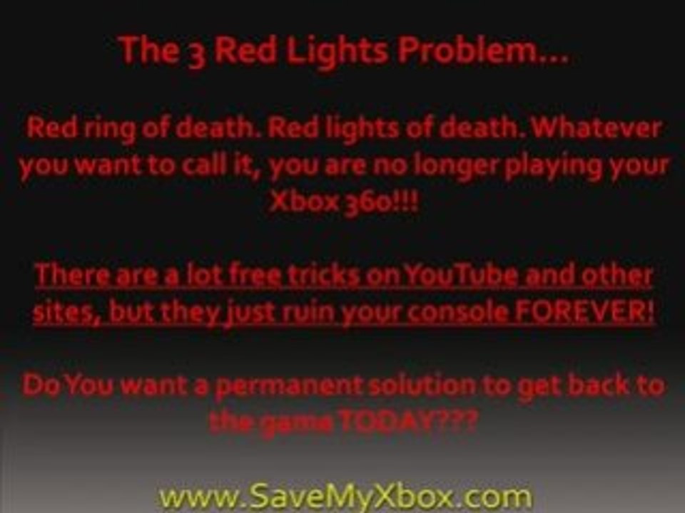 Xbox 360 3 Red Lights Fix - Red Ring Of Death (DO NOT USE TO