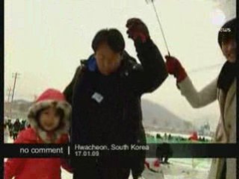 Ice fishing in South Korea