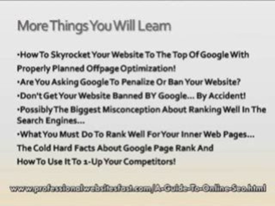 Search Engine Optimization and Positioning  FREE Guide