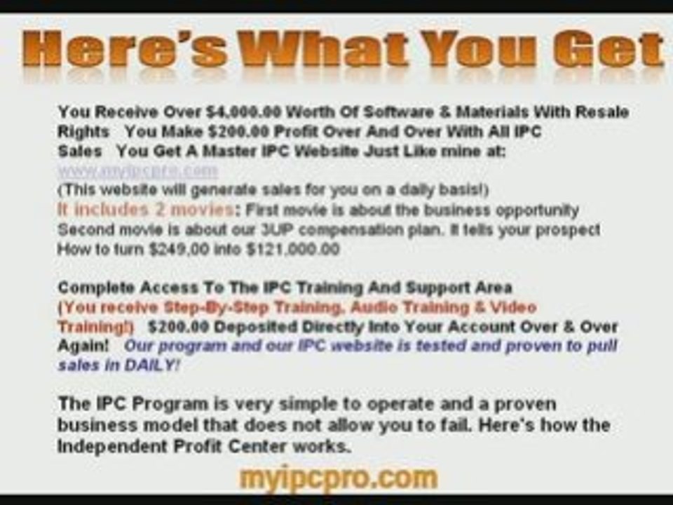Build Residual Income | IPC Program