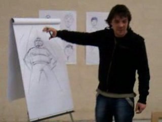 Marc Large donne un cours de dessin