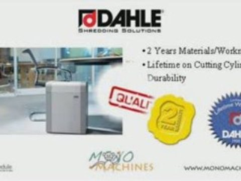 Dahle 20800 EC Straight Cut Paper Shredder - Warranty