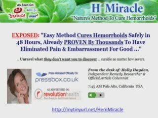 Natural Hemorrhoid Remedy Treatment and Cures