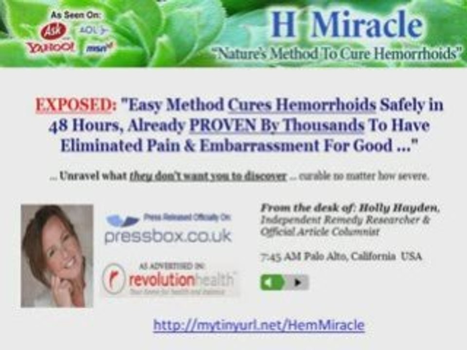 Natural Hemorrhoid Remedy Treatment and Cures