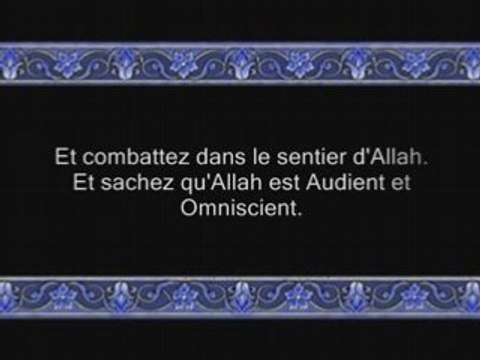 Sourate 2 Al-Baqara ( LA VACHE ) Versets 233 à 252