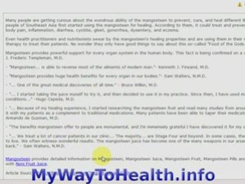 What Doctors Say About Mangosteen Juice and Xango