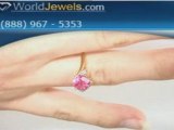 Diamond & Pink Topaz Lady's Ring A-035