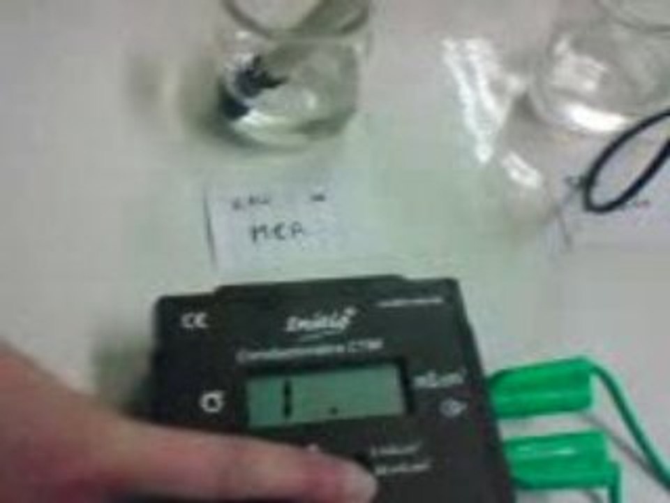 eau salée test conductance