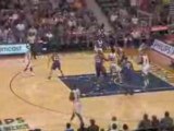 NBA Josh Smith blocks Jason Richardson at the rim.