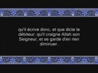 Sourate 2 Al Baqara ( LA VACHE ) Versets 272 à la fin