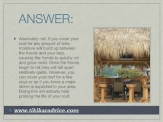 How to Build a Tiki Bar : Covering your Tiki Roof in Winter