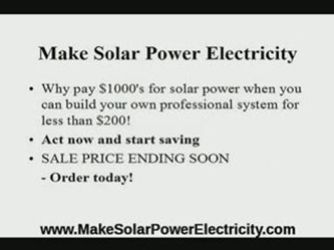 Generate Solar Power Electricity & Solar Power Generators