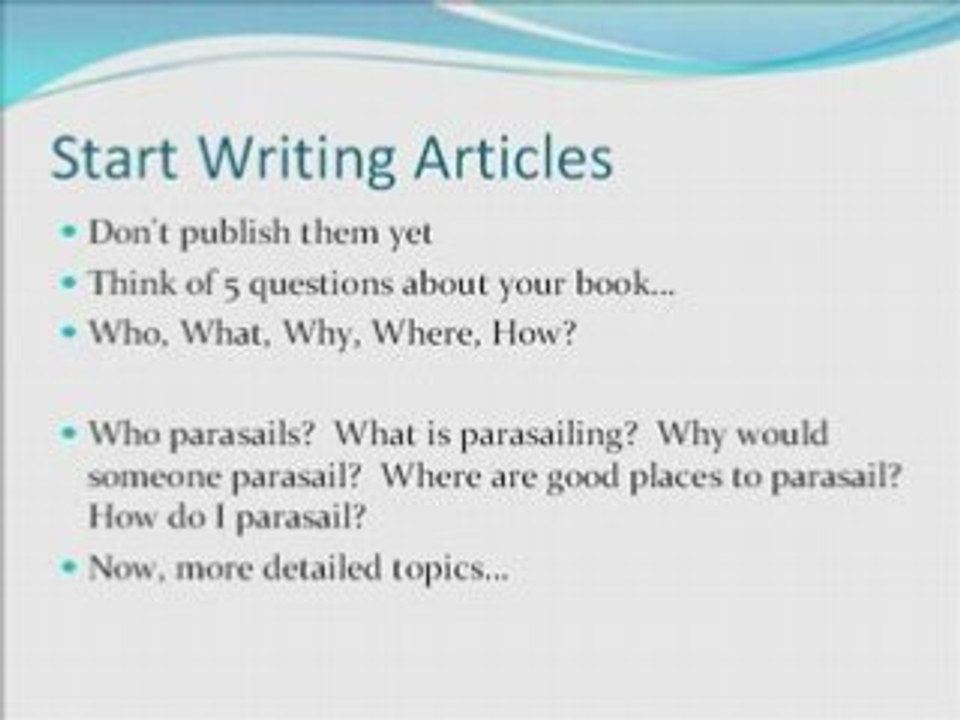Jumpstart Your Article Writing
