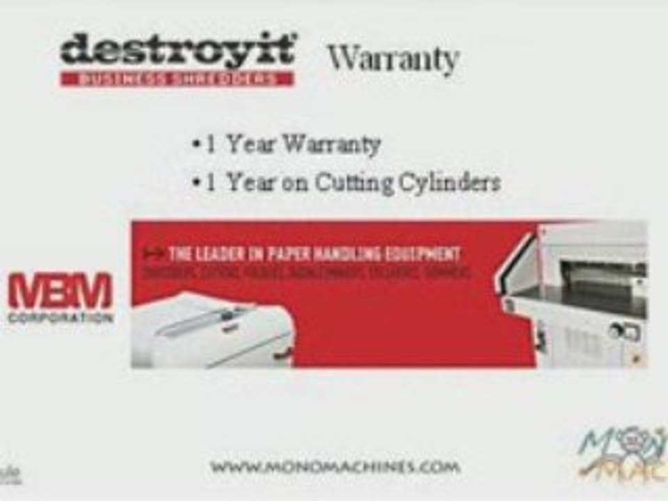Destroyit 2604smc Super Micro-Cut Shredder Warranty