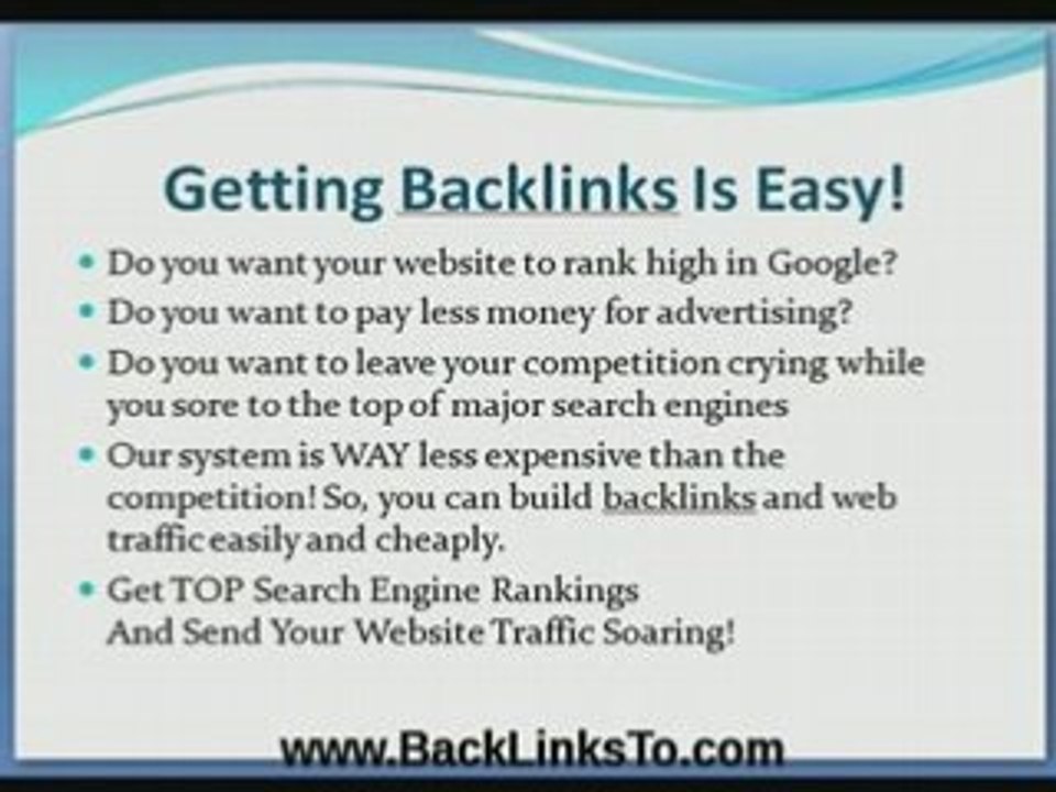 Backlinks Building System to Increase Search Engine Ranking