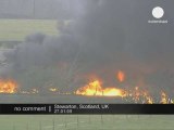 Un train de fret prend feu en Ecosse