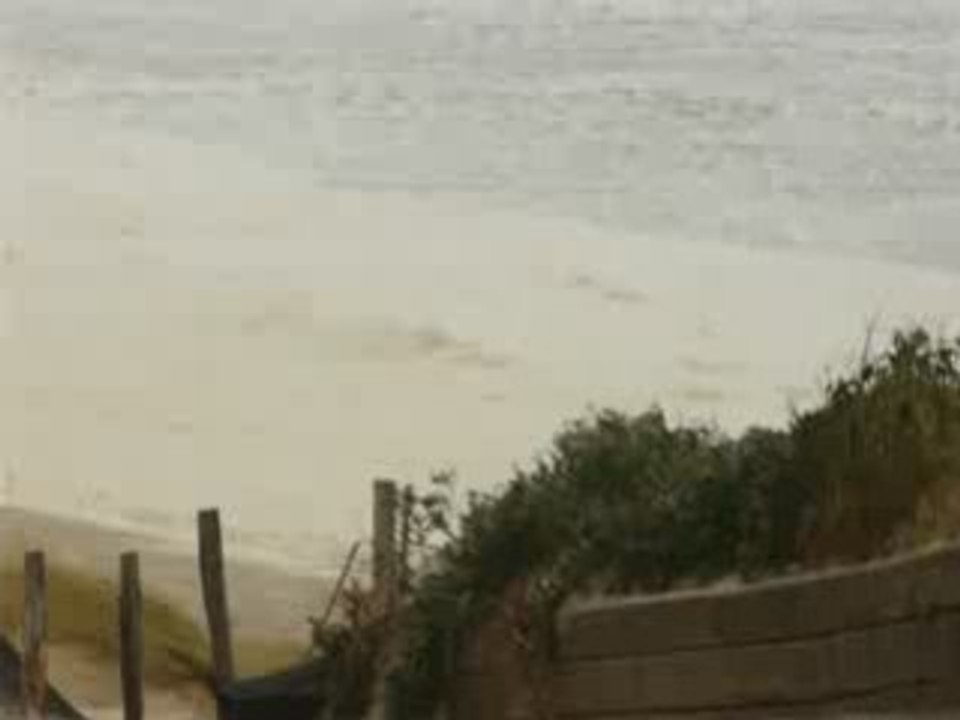 Tempête 2009 Biscarrosse 24 01  9H plage recouverte d'écume