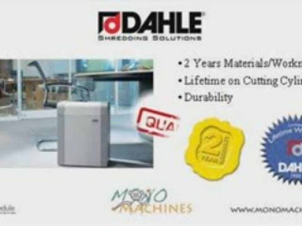 Dahle 20830EC Paper Shredder Warranty