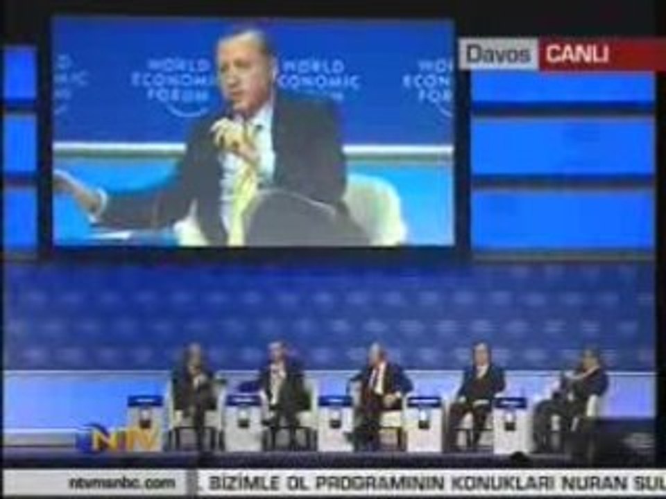 Erdogan davos'ta peres ve sunucuyu boyle azarladi