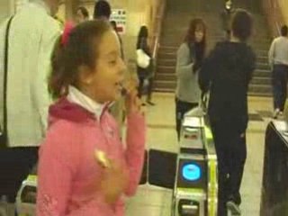 Little sis on the Tokyo subway