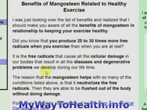 Mangosteen & Exercise: Why healthy people need supplements.