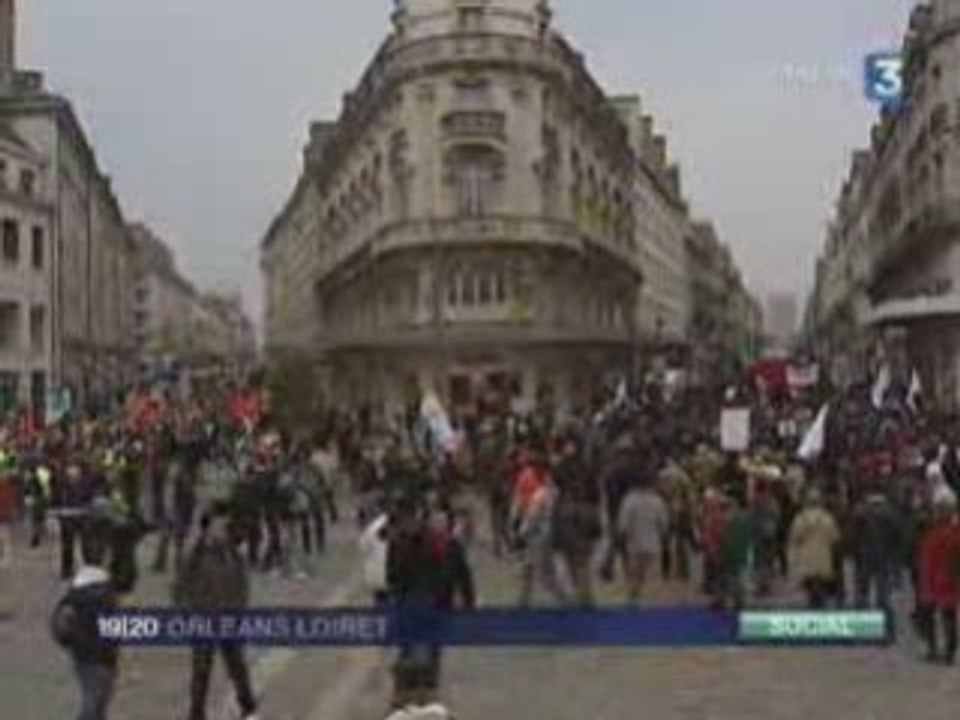 France 3 Orléans - Mobilisation du 29 Janvier 2009