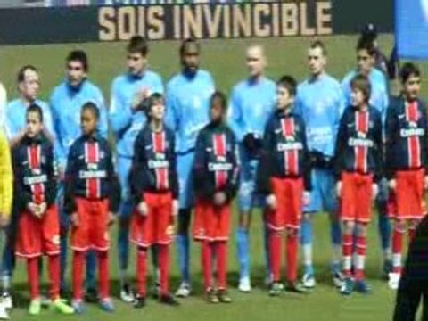 PSG CAEN 31.01.2009 Entrée des joueurs Parc des Princes