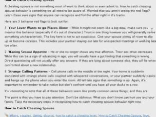 How to Catch a Cheating Lover