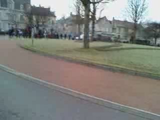 Chaîne Humaine sur un Rond Point à Auxerre le 29 Janvier