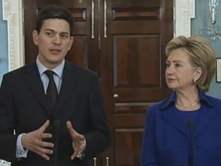 David Miliband and Hillary Clinton hold talks