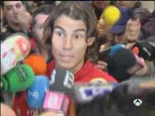 Rafa Nadal llega a Palma despues de su 1er. Open Australia