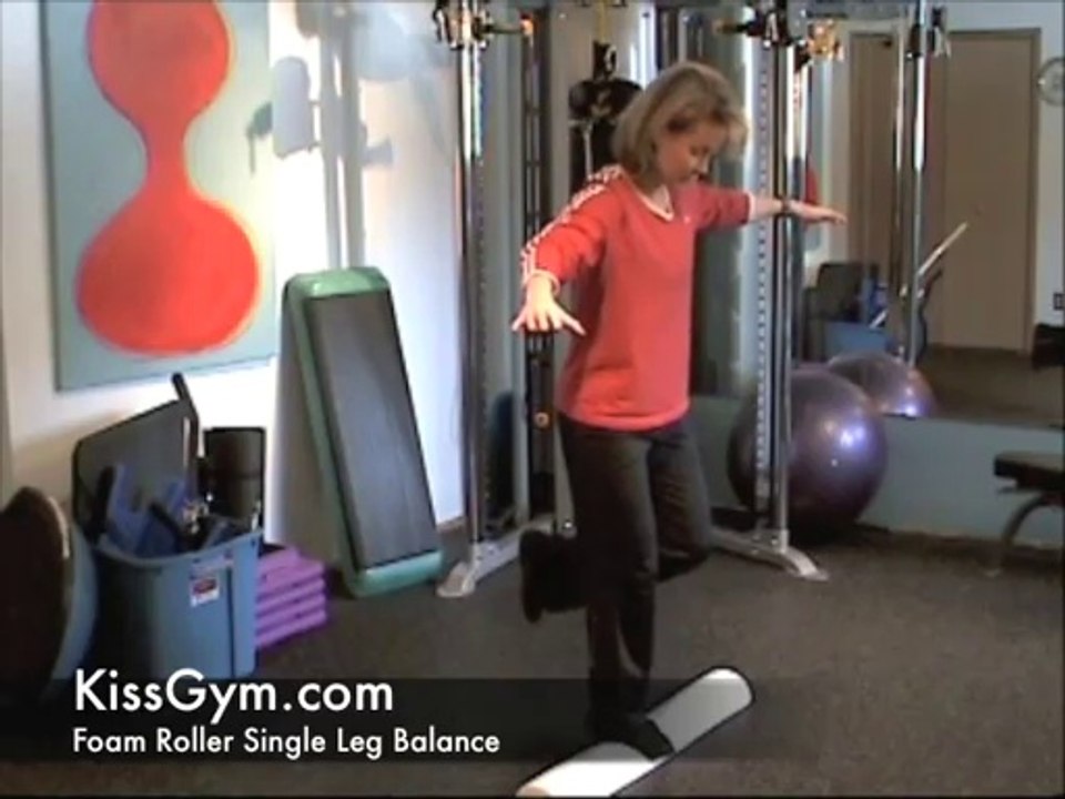 Foam Roller Balance Exercise Single Leg