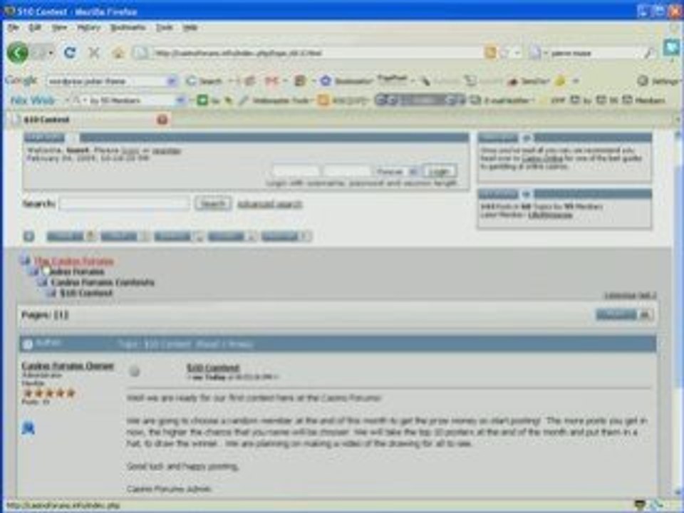 $10 Dollar Contest At CasinoForums.Info