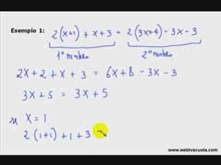 Matematica: Esercizi Identità di Primo Grado