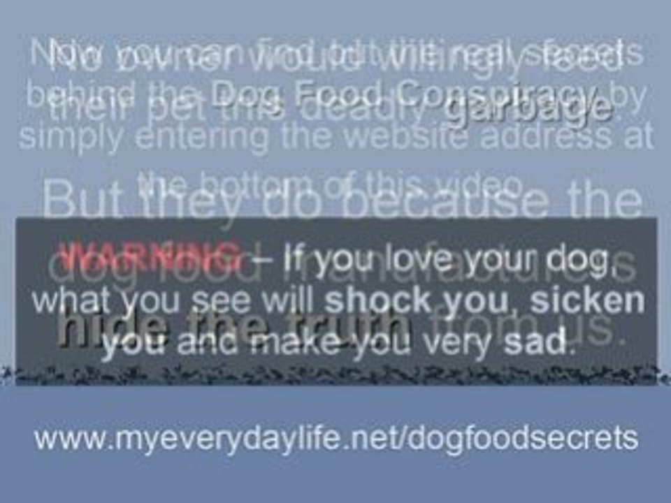 Don't Let Bad Dog Food Kill Your Pet- Watch Dog Food Secrets
