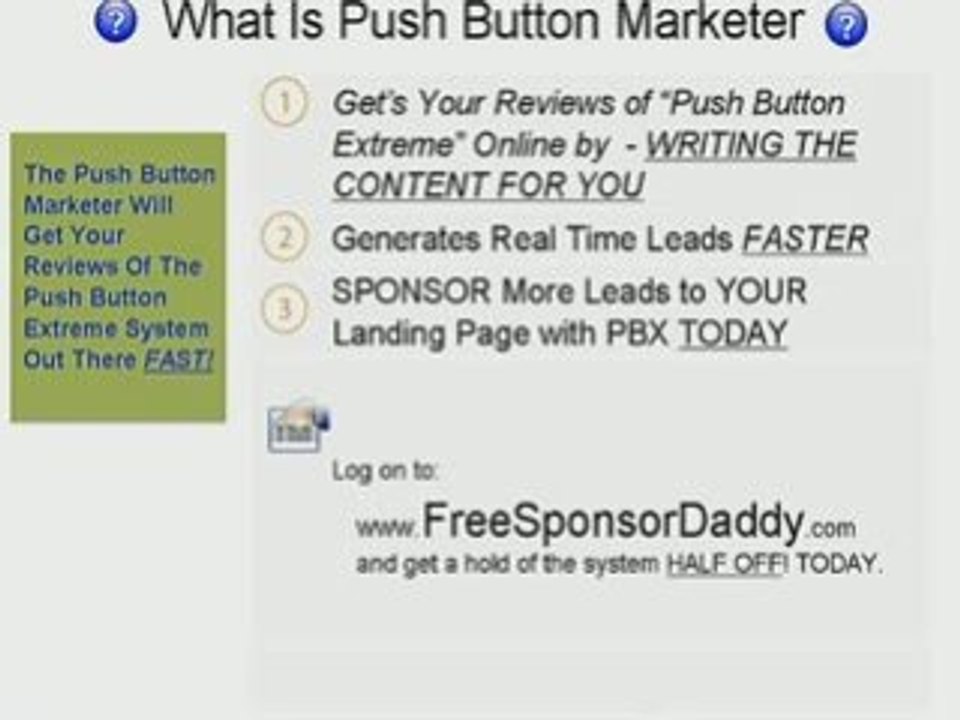 VIDEO Push Button Marketer
