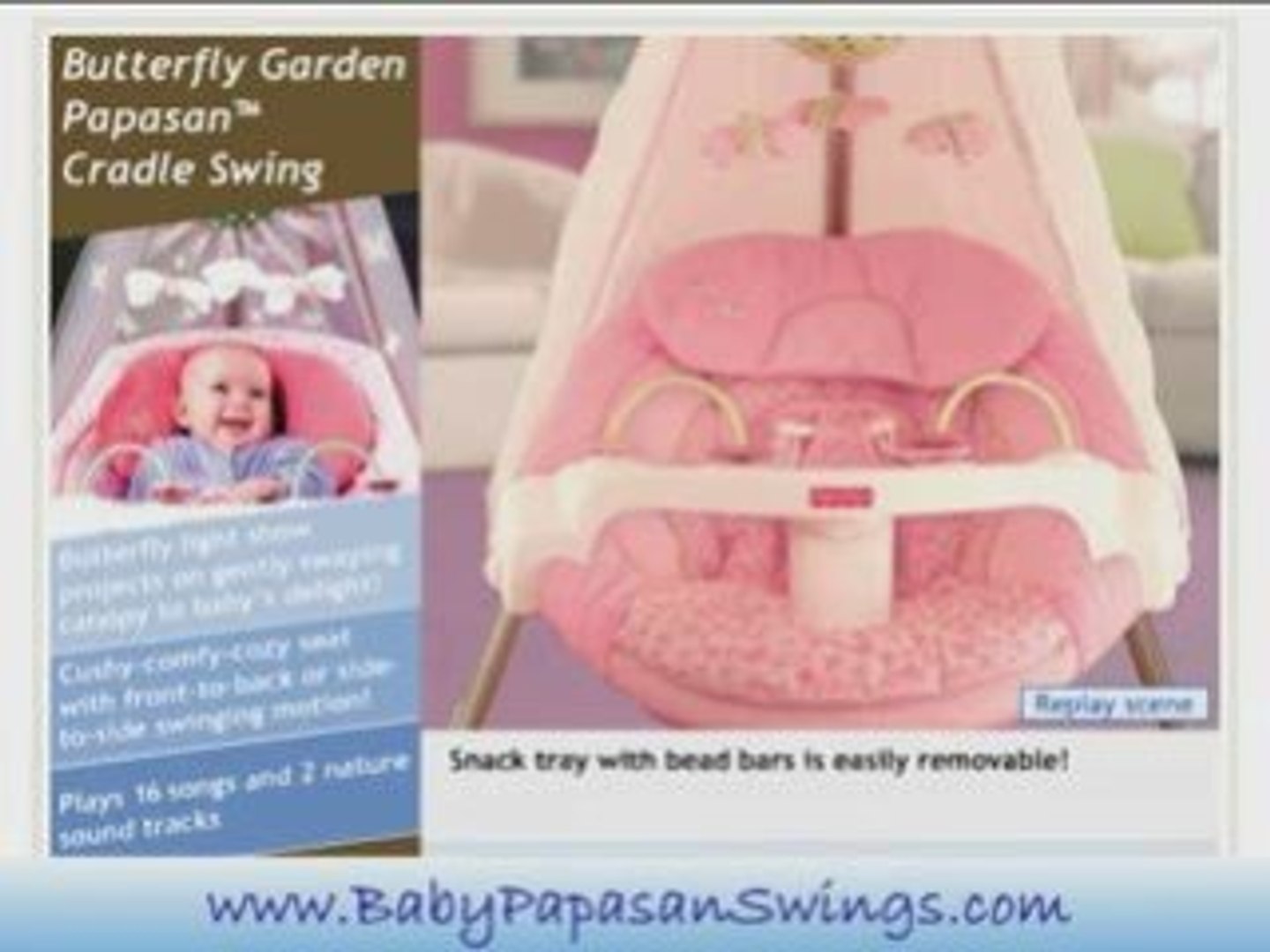 Butterfly Sparkle Papasan Cradle Swing 2024 elgincountymidwives